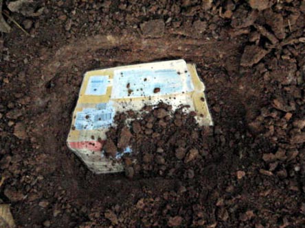 covering thr parcel image with soil